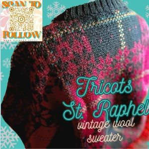 BURGUNDY AND BLACK FAIR ISLAND VINTAGE WOOL SWEATER